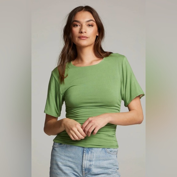 Chaser Sz S Ocala Whitecap Piquant REVERSIBLE Fitted Top REVERSES IVORY TO GREEN - Picture 6 of 16